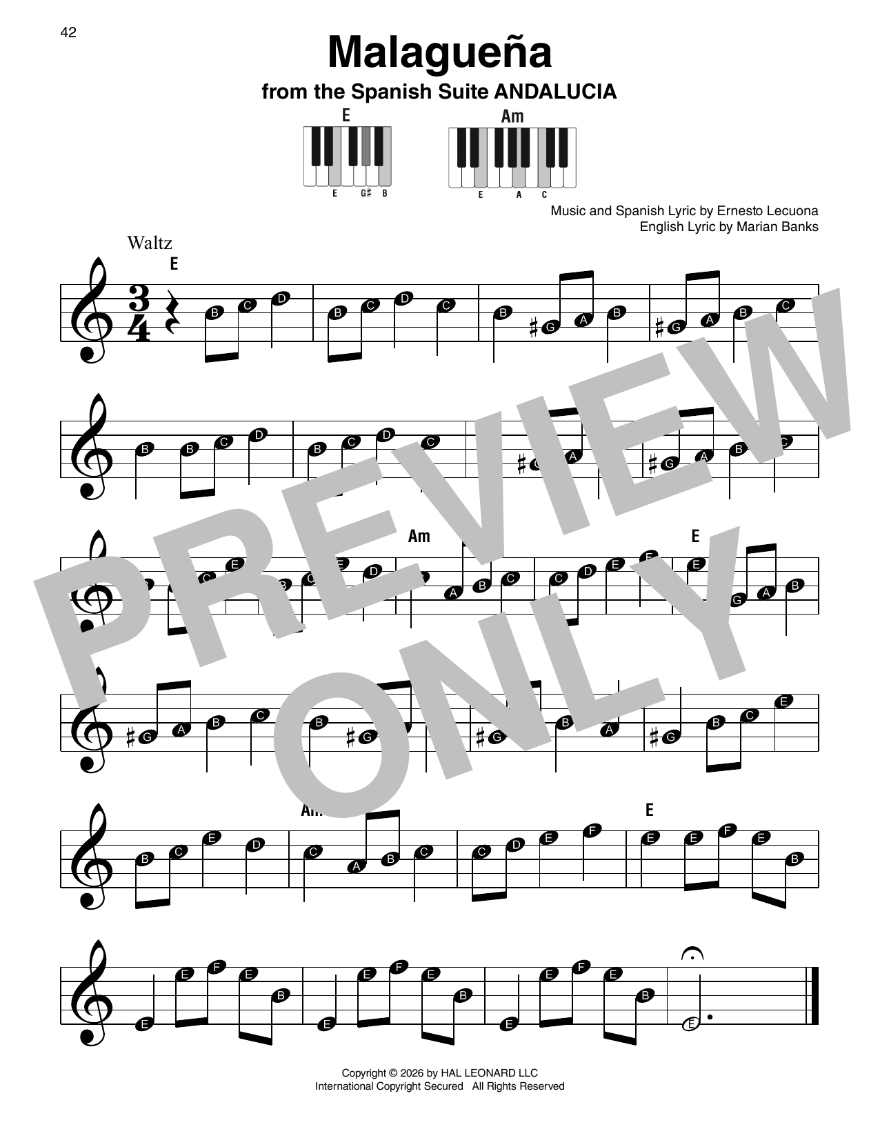 Product picture to:  Malagueña - Ernesto Lecuona