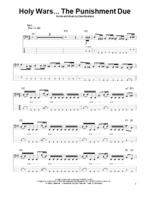 Produktgalerie: Seite 1 von 1 Holy Wars...The Punishment Due, Megadeth, E-Bass
