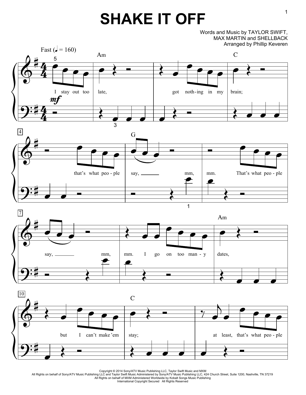 Produktbild zu: Shake It Off (arr. Phillip Keveren)