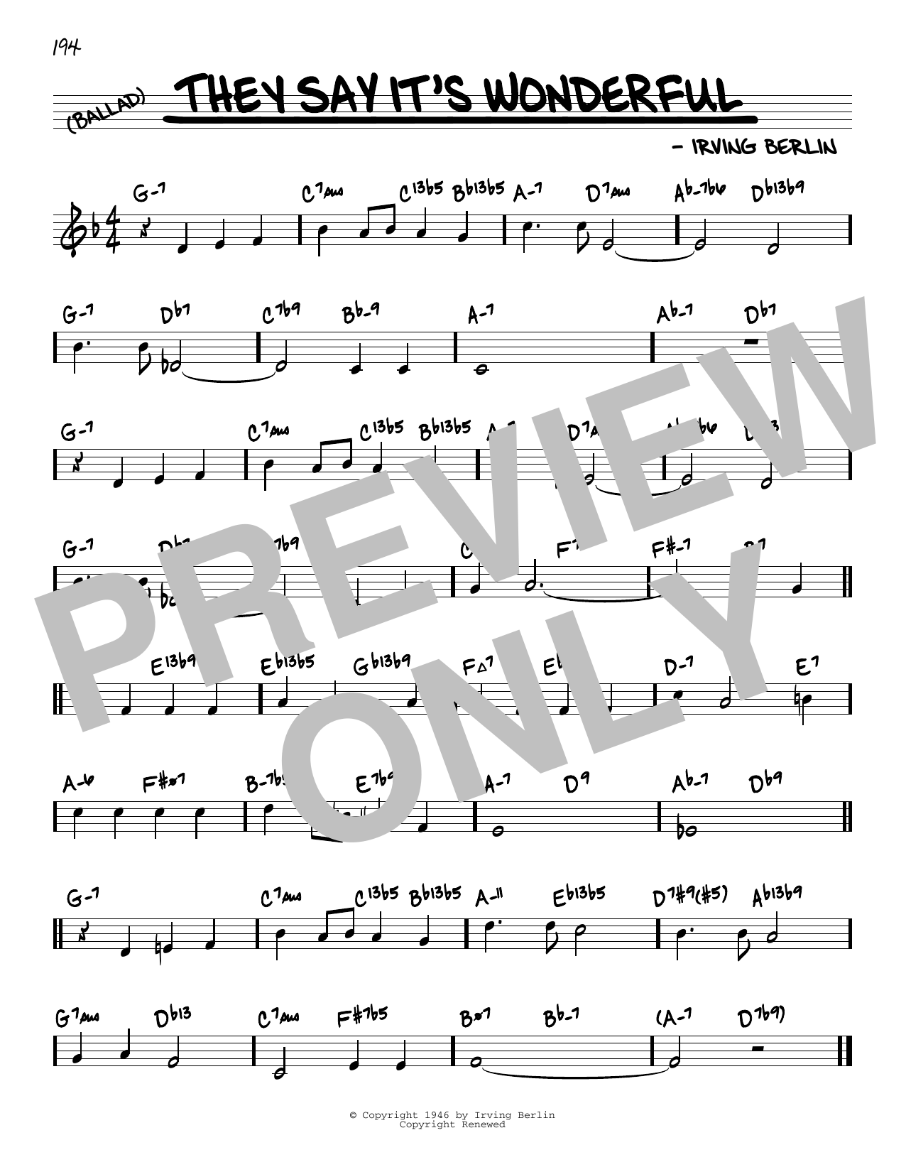 Product gallery: Page 1 of 1 They Say It's Wonderful (arr. David Hazeltine), Irving Berlin