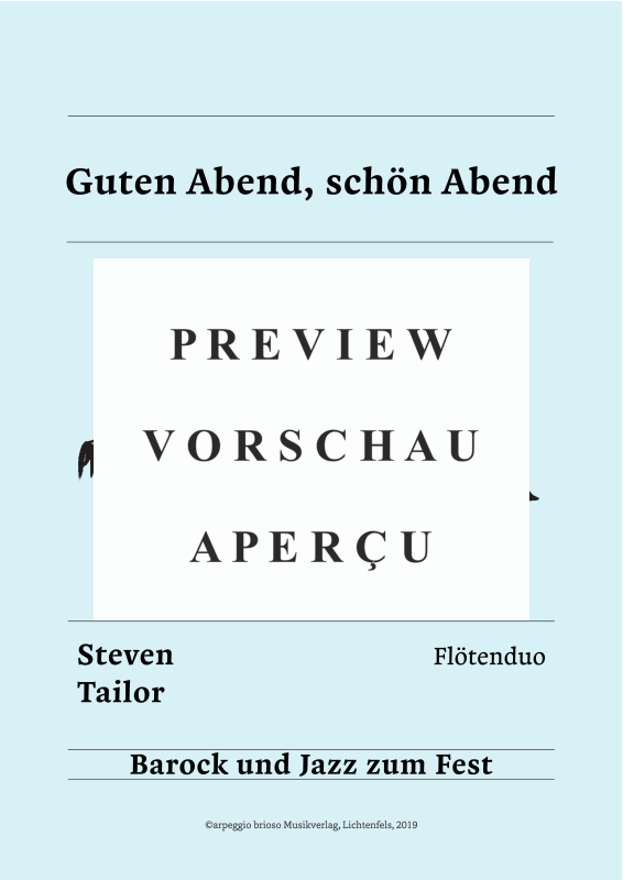 Produktgalerie: Seite 2 von 7 Guten Abend, schön Abend - aus dem Album Barock und Jazz zum Fest, , (Duett 2x Querflöte)