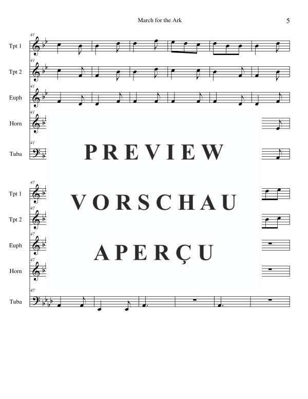 Produktgalerie: Seite 7 von 11 March For The Ark, , BlechblÀser Quintett