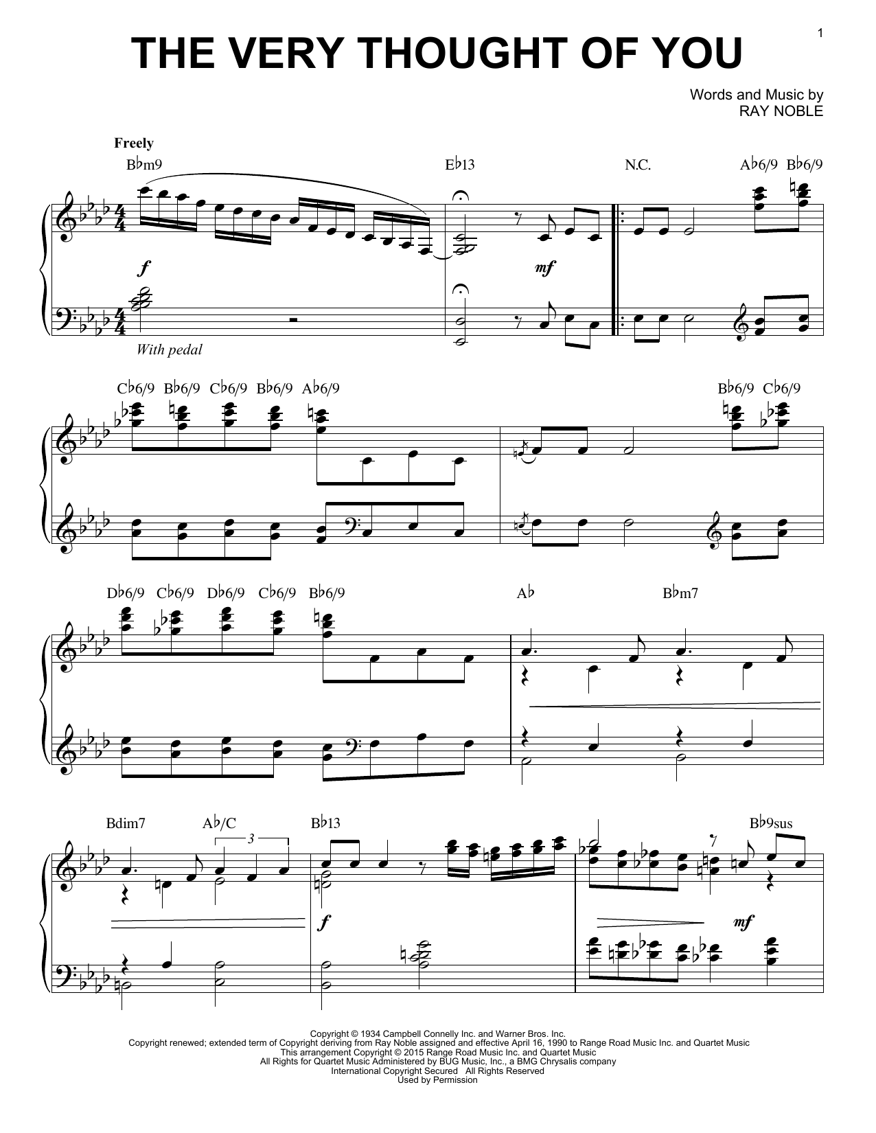 Product picture to: The Very Thought Of You [Jazz version] (arr. Brent Edstrom)