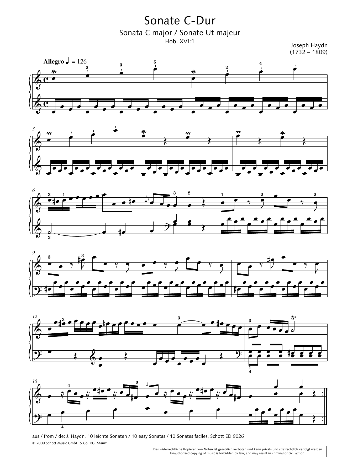 Product gallery: Page 1 of 1 Sonata in C Major, Hans-Gunter Heumann