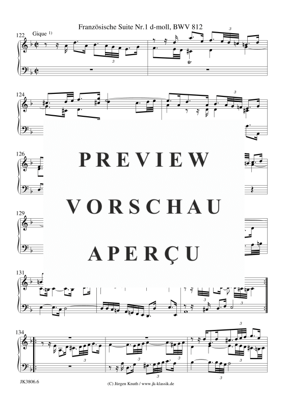 gallery: Französische Suite Nr.1 d-moll, BWV 812, , (Klavier Solo)