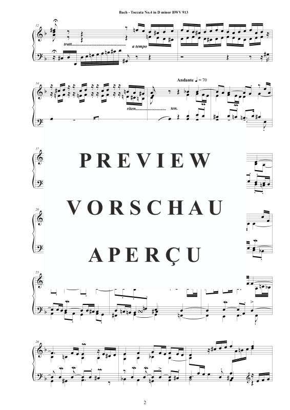 Produktgalerie: Seite 3 von 11 Toccata Nr. 4 D-Moll BWV 913, , Cembalo/Klavier Solo