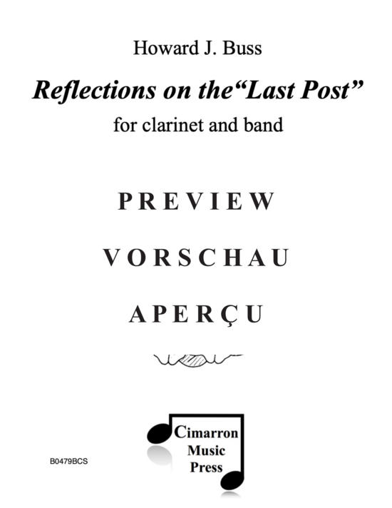 Product gallery: Page 2 of 21 Reflections on the Last Post , , (clarinet and concert band or wind ensemble)