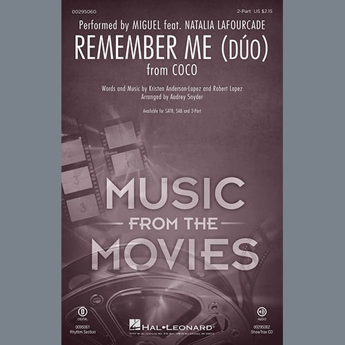 cover: Remember Me (Duo) (from Coco) (arr. Audrey Snyder), Miguel feat. Natalia Lafourcade