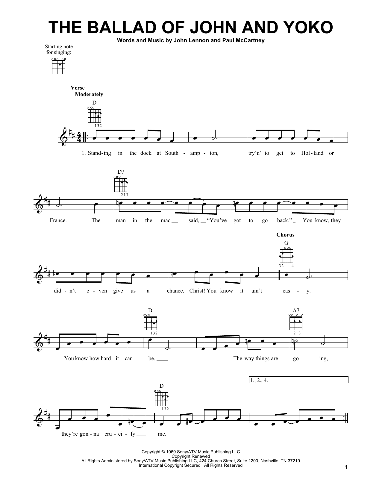 Produktbild zu: The Ballad Of John And Yoko