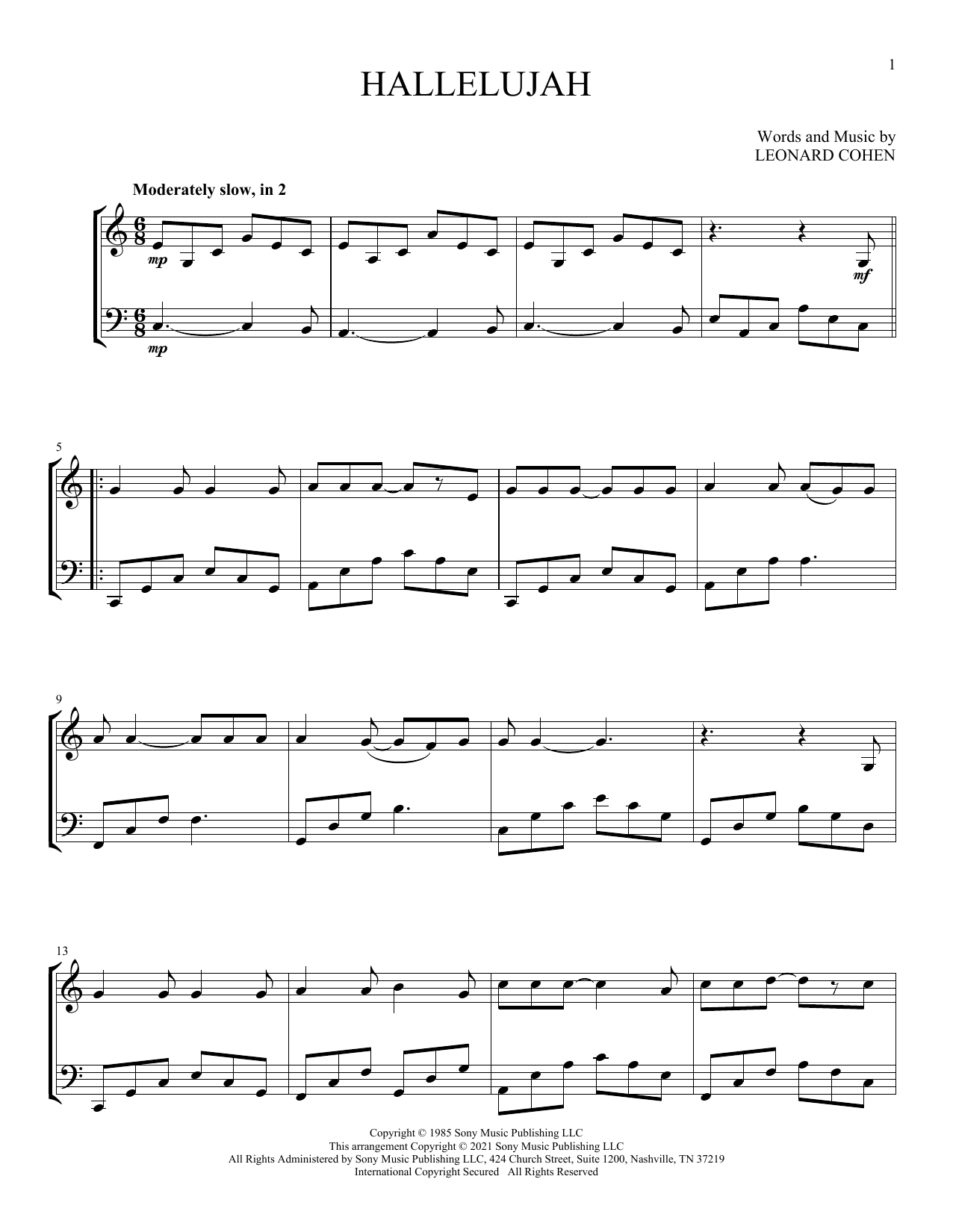 Produktgalerie: Seite 1 von 1 Hallelujah, Leonard Cohen