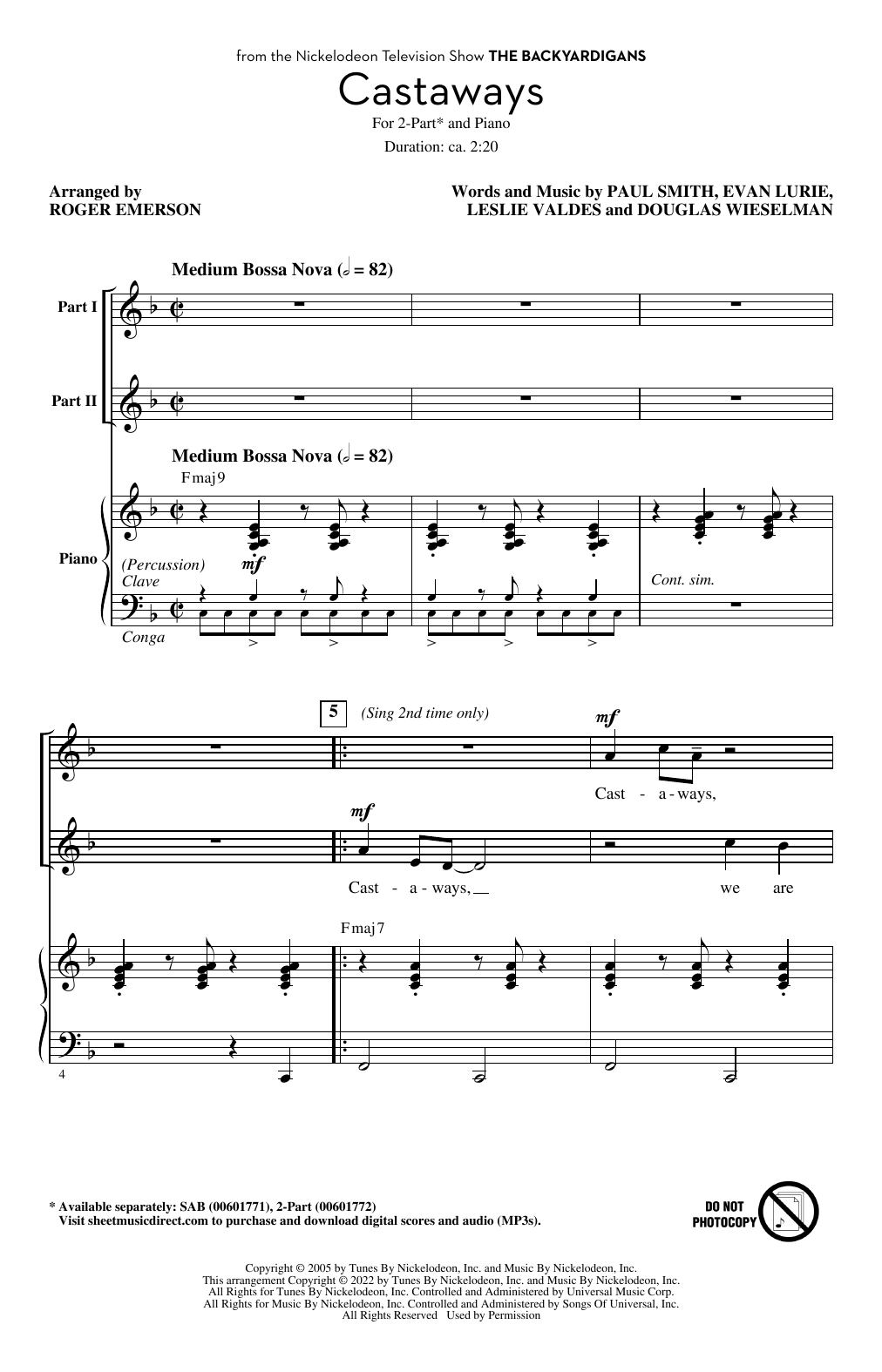 Product picture to: Castaways (arr. Roger Emerson)