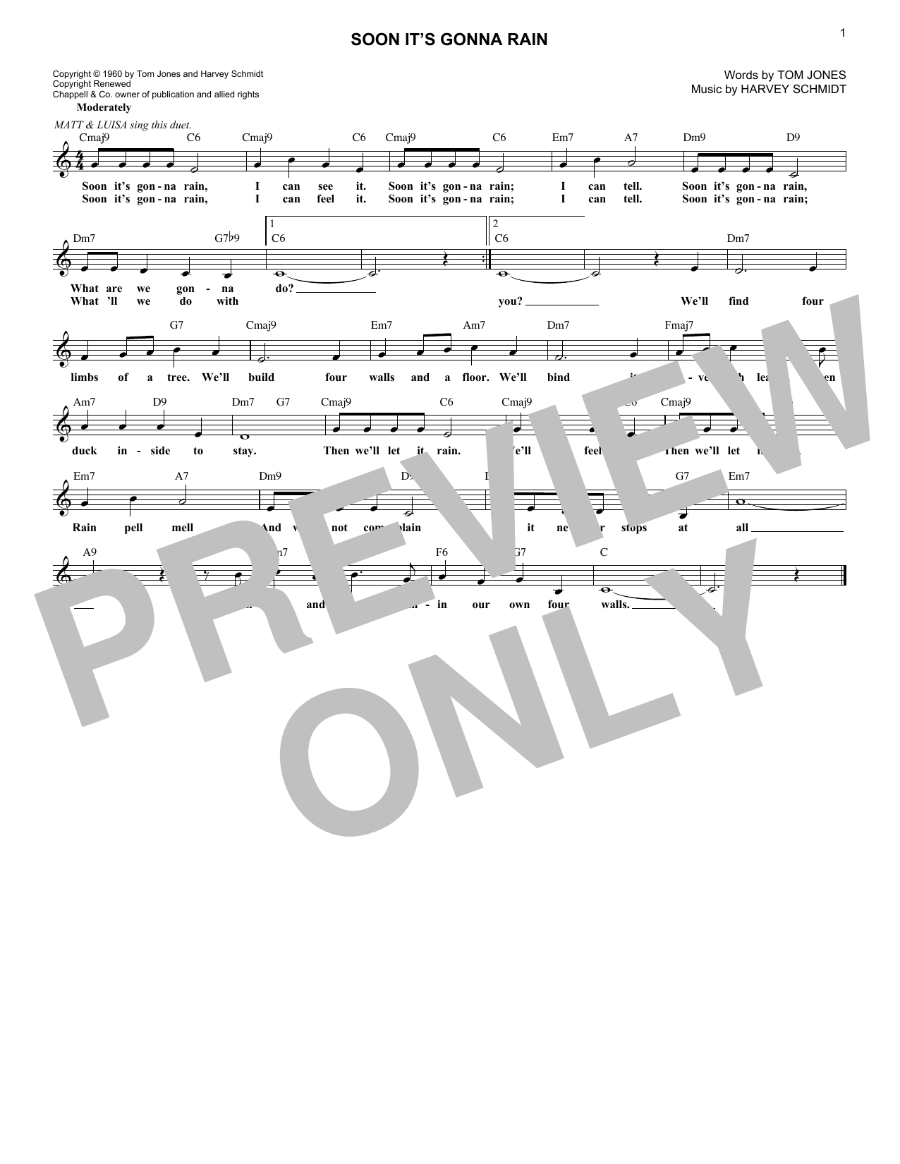Produktbild zu: Soon It's Gonna Rain (from The Fantasticks)