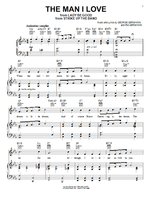 Produktgalerie: Seite 1 von 1 The Man I Love, George Gershwin, Gesang, Gitarre, Klavier