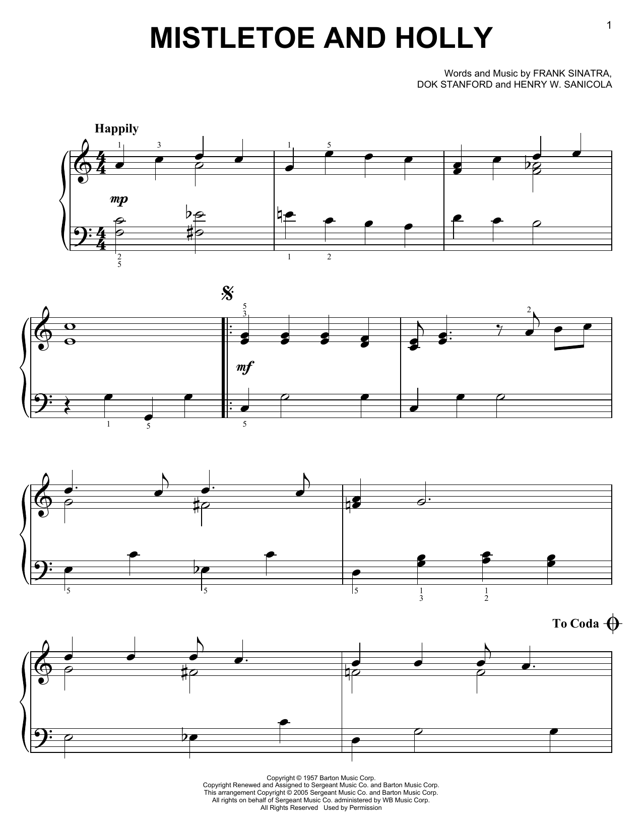 Produktgalerie: Seite 1 von 1 Mistletoe And Holly, Frank Sinatra, Klavier
