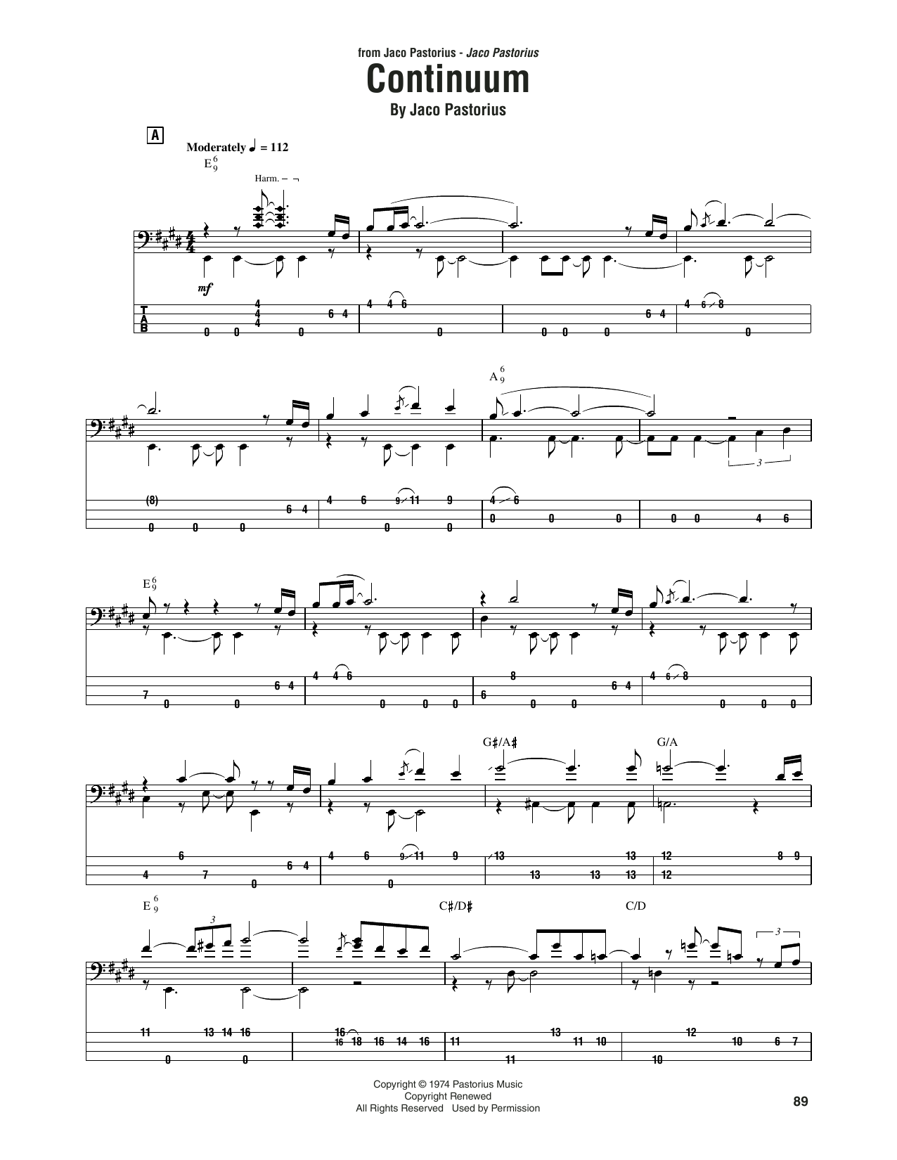 Produktgalerie: Seite 1 von 1 Continuum, Jaco Pastorius, E-Bass