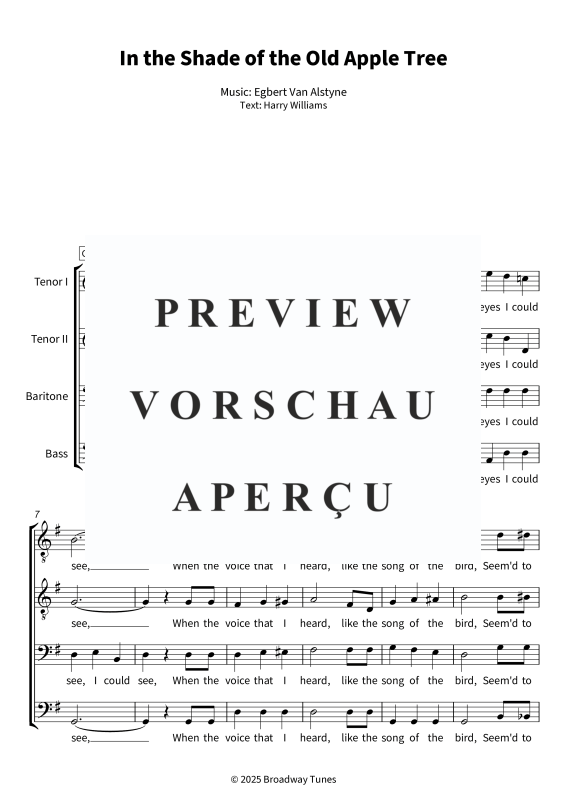 gallery: In the Shade of the Old Apple Tree, , (Männerchor 2x Tenor, Bariton, Bass)