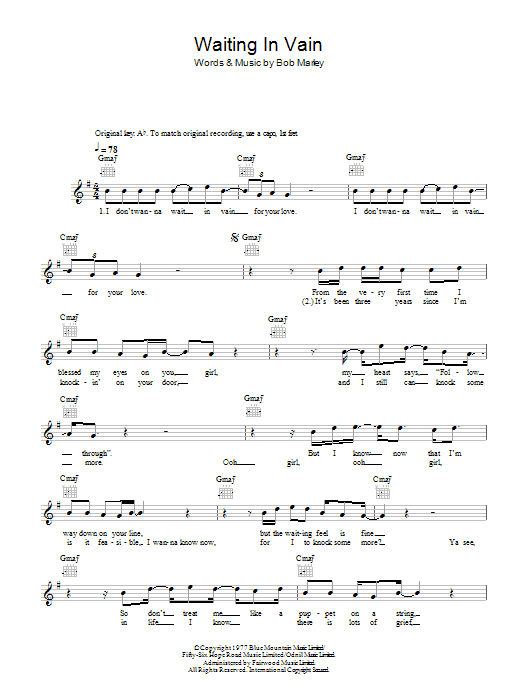 Produktgalerie: Seite 1 von 1 Waiting In Vain, Bob Marley
