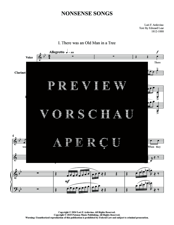 gallery: Nonsense Songs, , (Trio Gesang, Klarinette und Klavier)