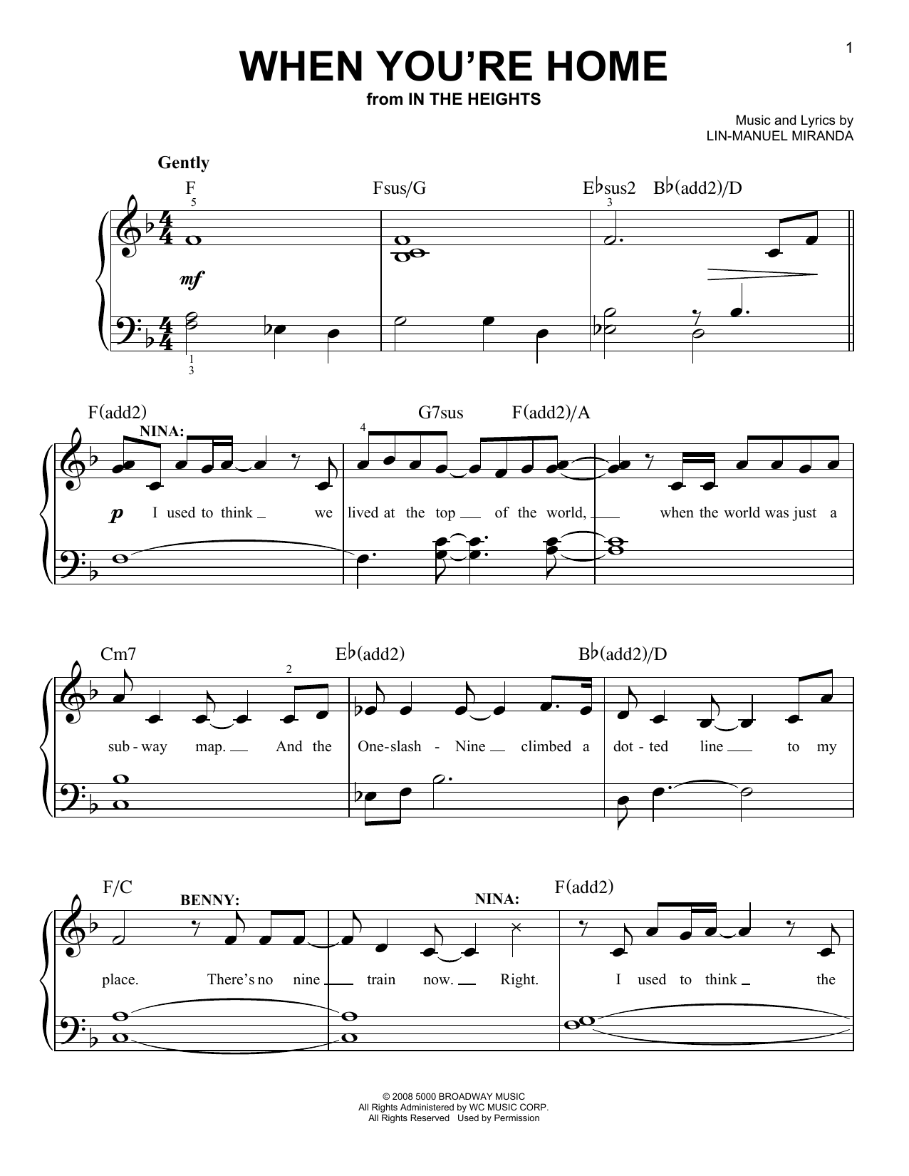 Produktbild zu: When You're Home (from In The Heights: The Musical)
