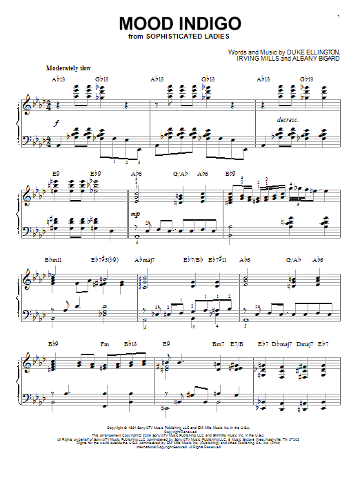 Product gallery: Page 1 of 1 Mood Indigo (arr. Brent Edstrom), Duke Ellington