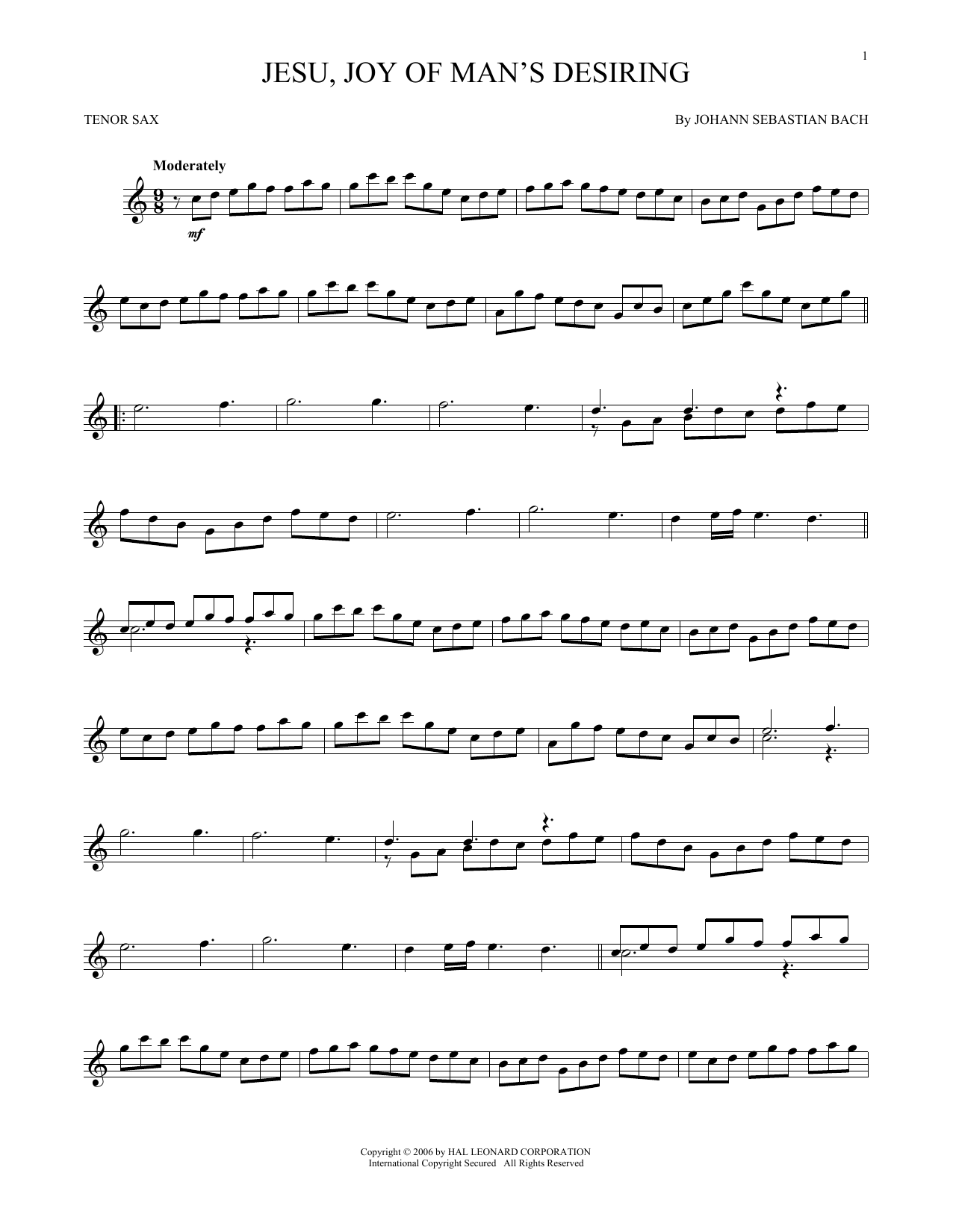 Produktgalerie: Seite 1 von 1 Jesu, Joy Of Man's Desiring, Johann Sebastian Bach, Saxophon