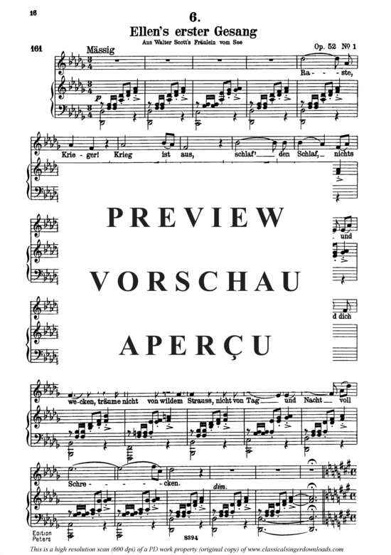 Product gallery: Page 2 of 7 Ellen's Gesang I, D.837, , High Voice and Piano