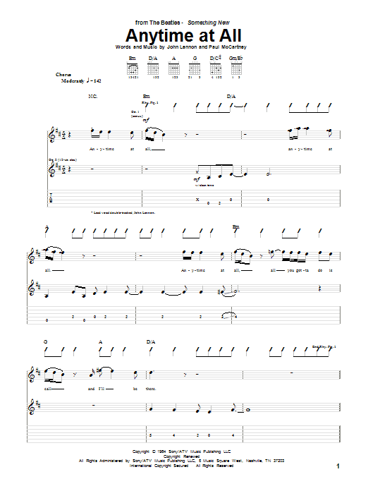 Product gallery: Page 1 of 1 Anytime At All, The Beatles