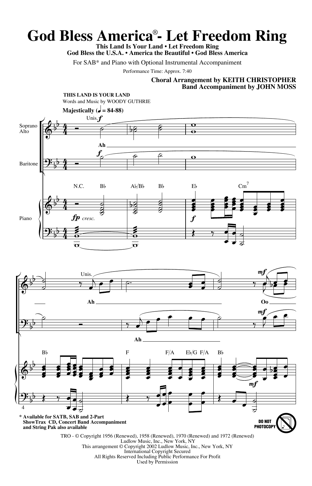 Produktbild zu: God Bless America (Let Freedom Ring) (Medley)