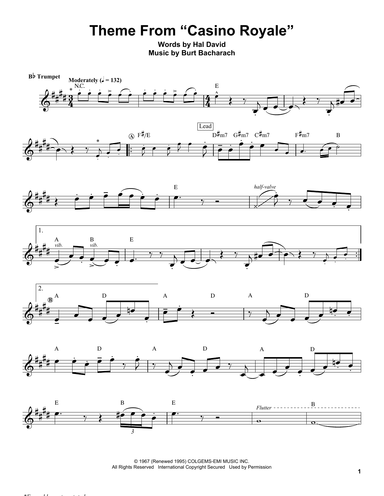 Produktgalerie: Seite 1 von 1 Theme From "Casino Royale", Herb Alpert, Trompete