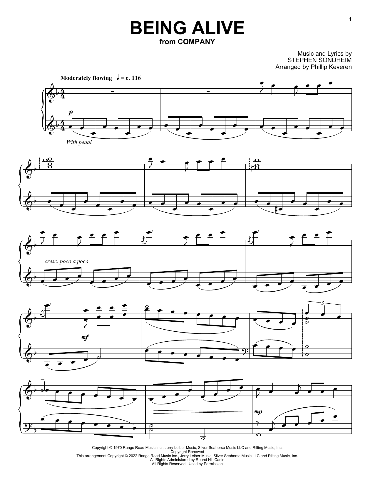 Produktbild zu: Being Alive (from Company) (arr. Phillip Keveren)