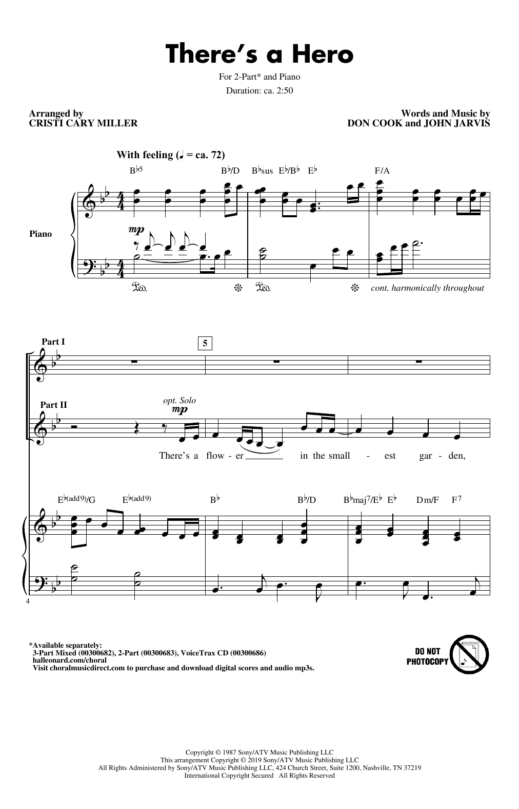 Produktbild zu: There's A Hero (arr. Cristi Cary Miller)