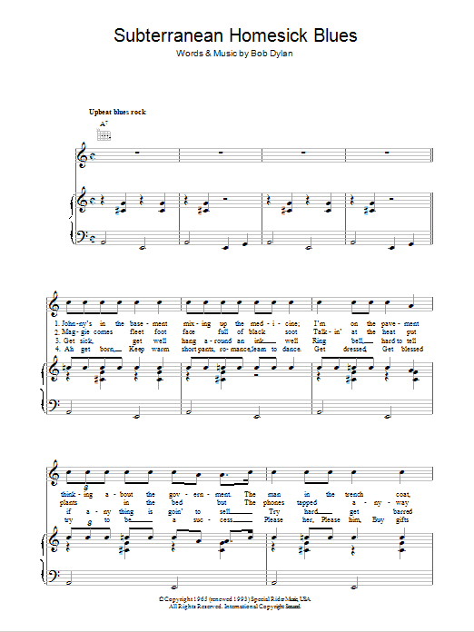 Produktbild zu: Subterranean Homesick Blues