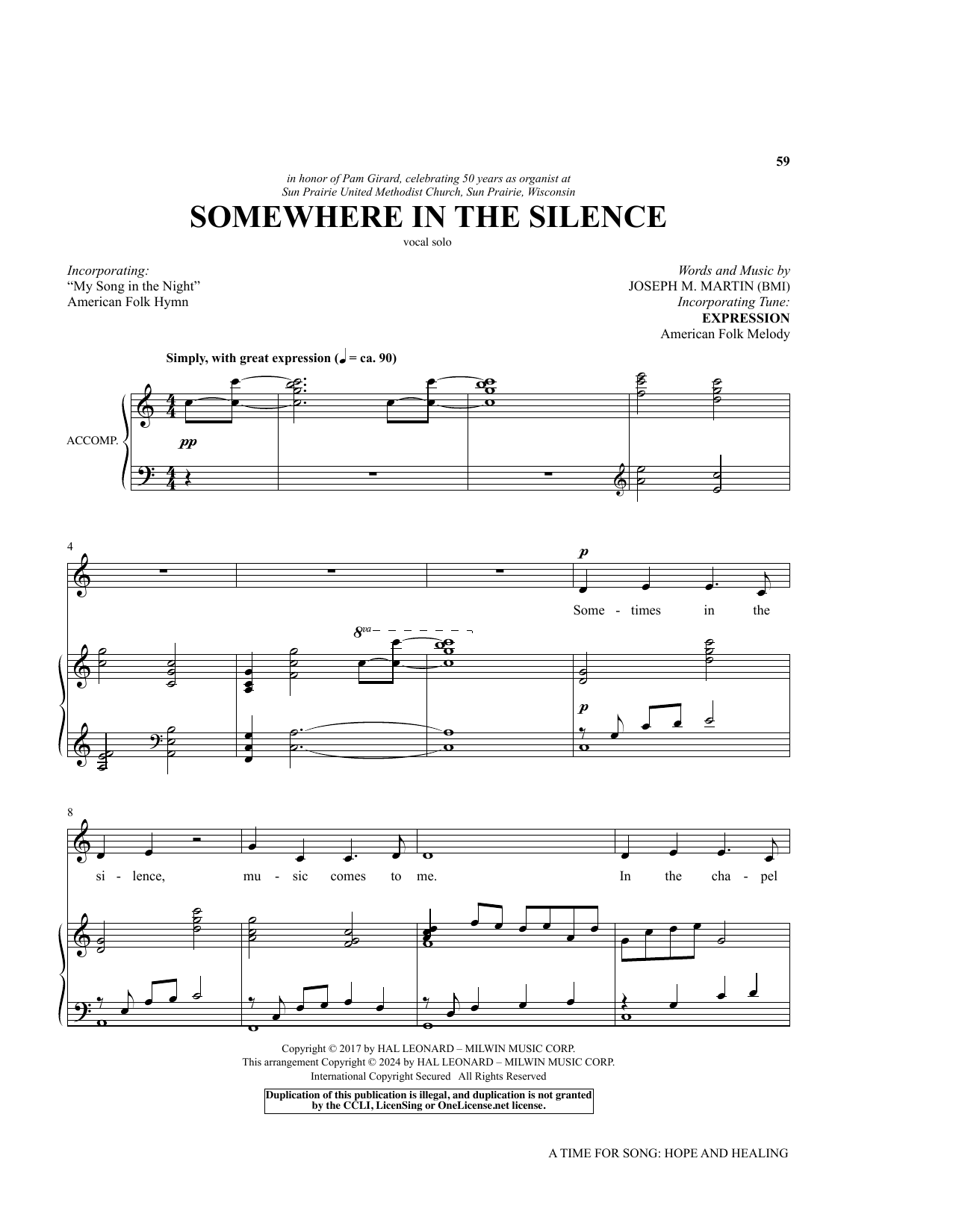 Produktbild zu:  Somewhere In The Silence - Joseph M. Martin