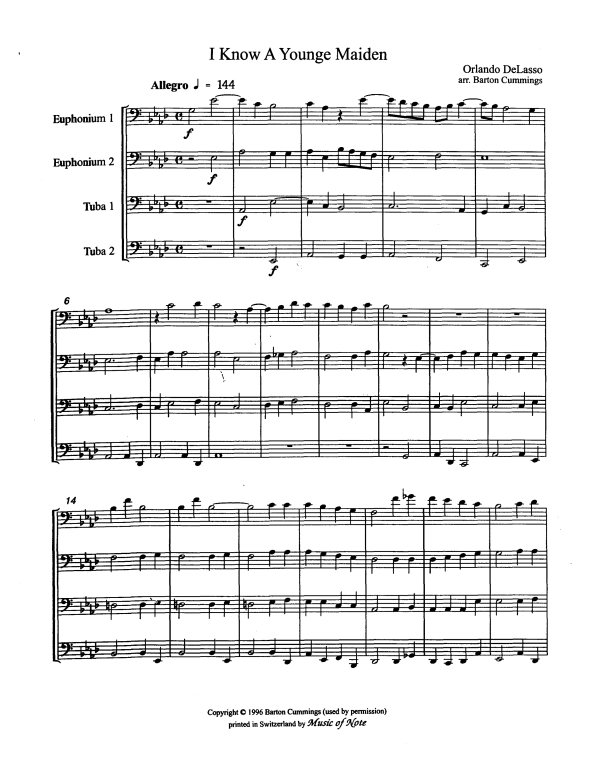 Produktgalerie: Seite 1 von 8 I Know a Younge Maiden, , Tuba Quartett EETT