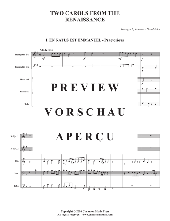 Produktgalerie: Seite 3 von 11 Zwei Weihnachtslieder aus der Renaissance , , (Blechbläserquintett)