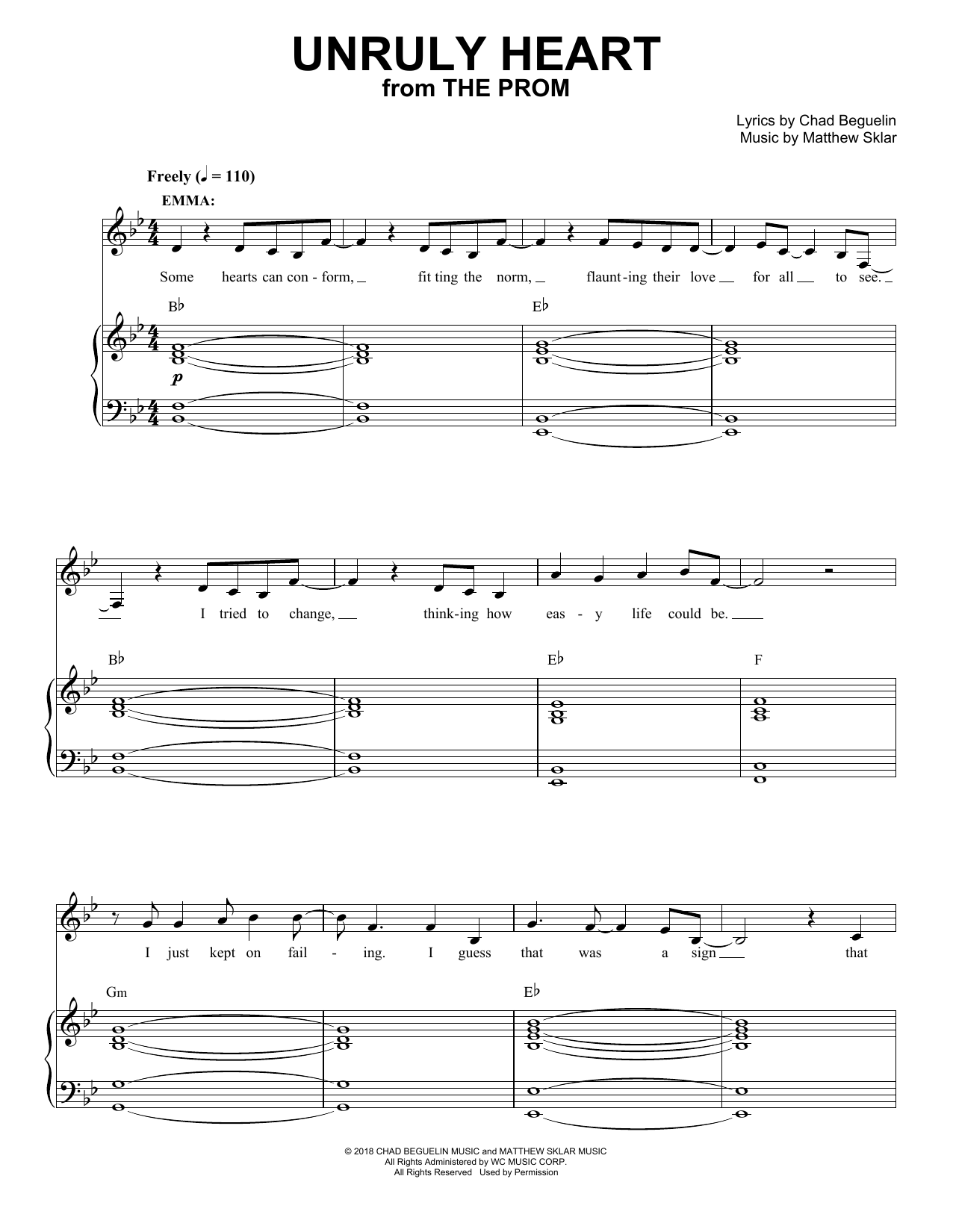 Product picture to: Unruly Heart (from The Prom: A New Musical)