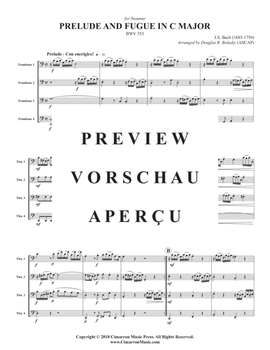 Product gallery: Page 3 of 13 Prelude and Fugue in C Major , , (Trombone Quartet)