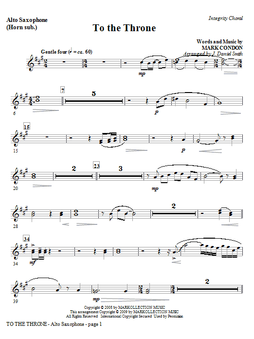 Produktgalerie: Seite 1 von 1 To The Throne - Tenor Sax (Trombone 2 sub.), J. Daniel Smith, Chor