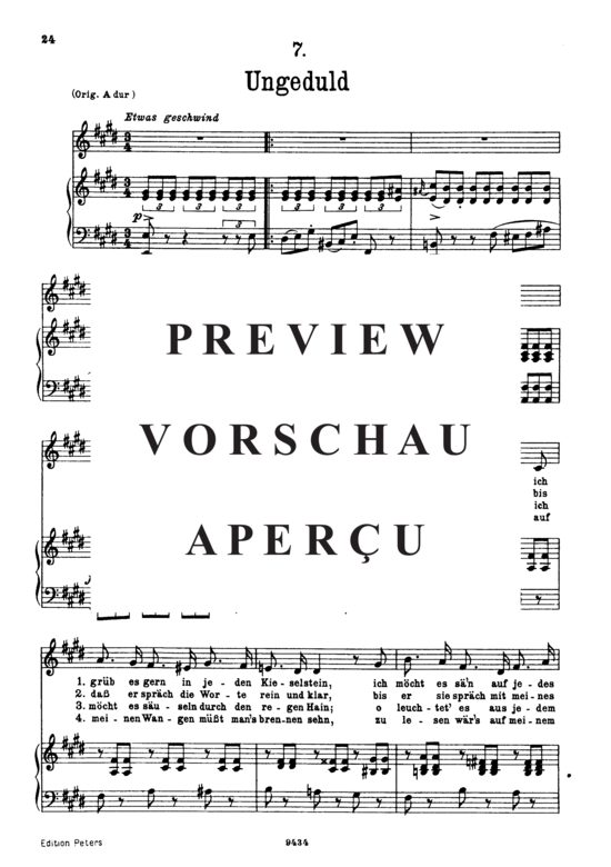 Product gallery: Page 2 of 3 Ungeduld D.795-7 (Die Schöne Müllerin), , Low Voice and Piano