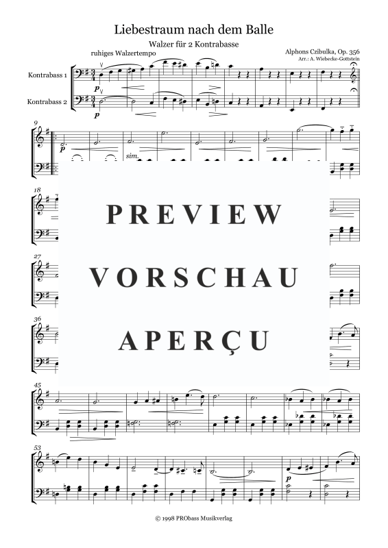 gallery: Liebestraum nach dem Balle - Walzer, , Double Bass Duet