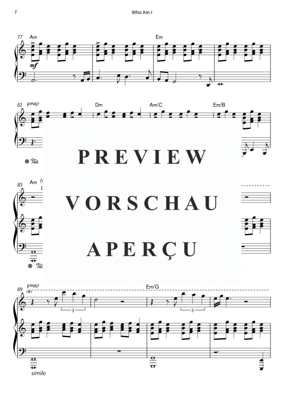 Produktgalerie: Seite 9 von 11 Who Am I, , Klavier Solo
