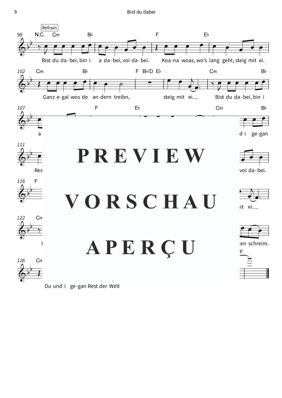 gallery: Bayrische Popmusik - Leadsheets von DeSchoWieda, DeSchoWieda, Gesang & Akkorde