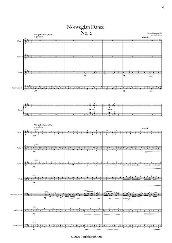 Produktgalerie: Seite 1 von 11 Norwegischer Tanz Nr. 2 - Erleichterte Fassung für Jugendkammerorchester in D-Dur mit reduziertem Bläsersatz, , Jugendkammerorchester