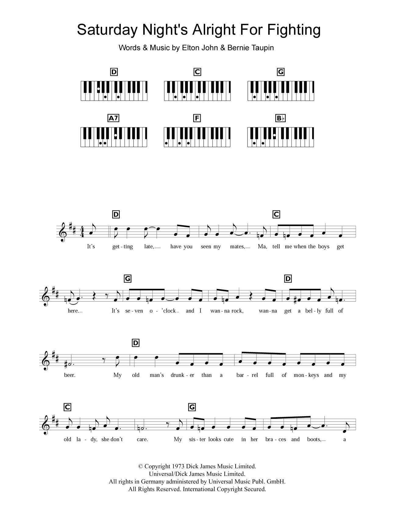 Produktbild zu: Saturday Night's Alright (For Fighting)