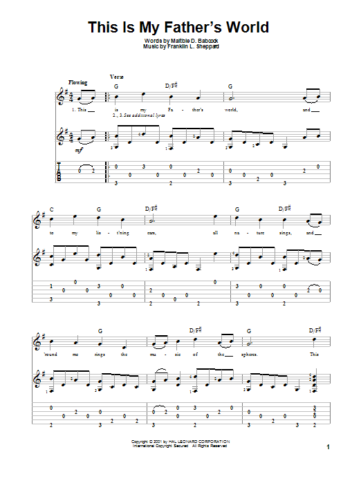 Produktgalerie: Seite 1 von 1 This Is My Father's World, Maltbie D. Babcock, Gitarre