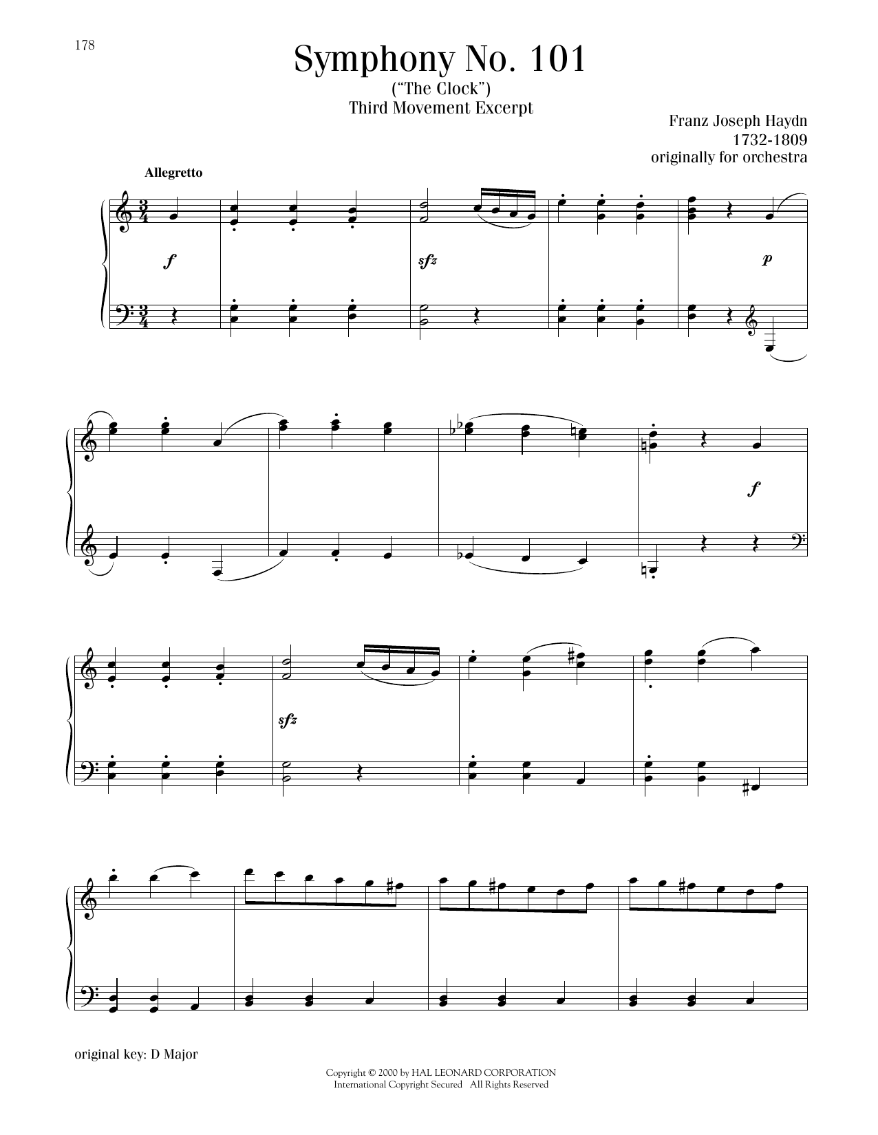 Product picture to: Symphony No. 101 ("The Clock"), Third Movement Excerpt