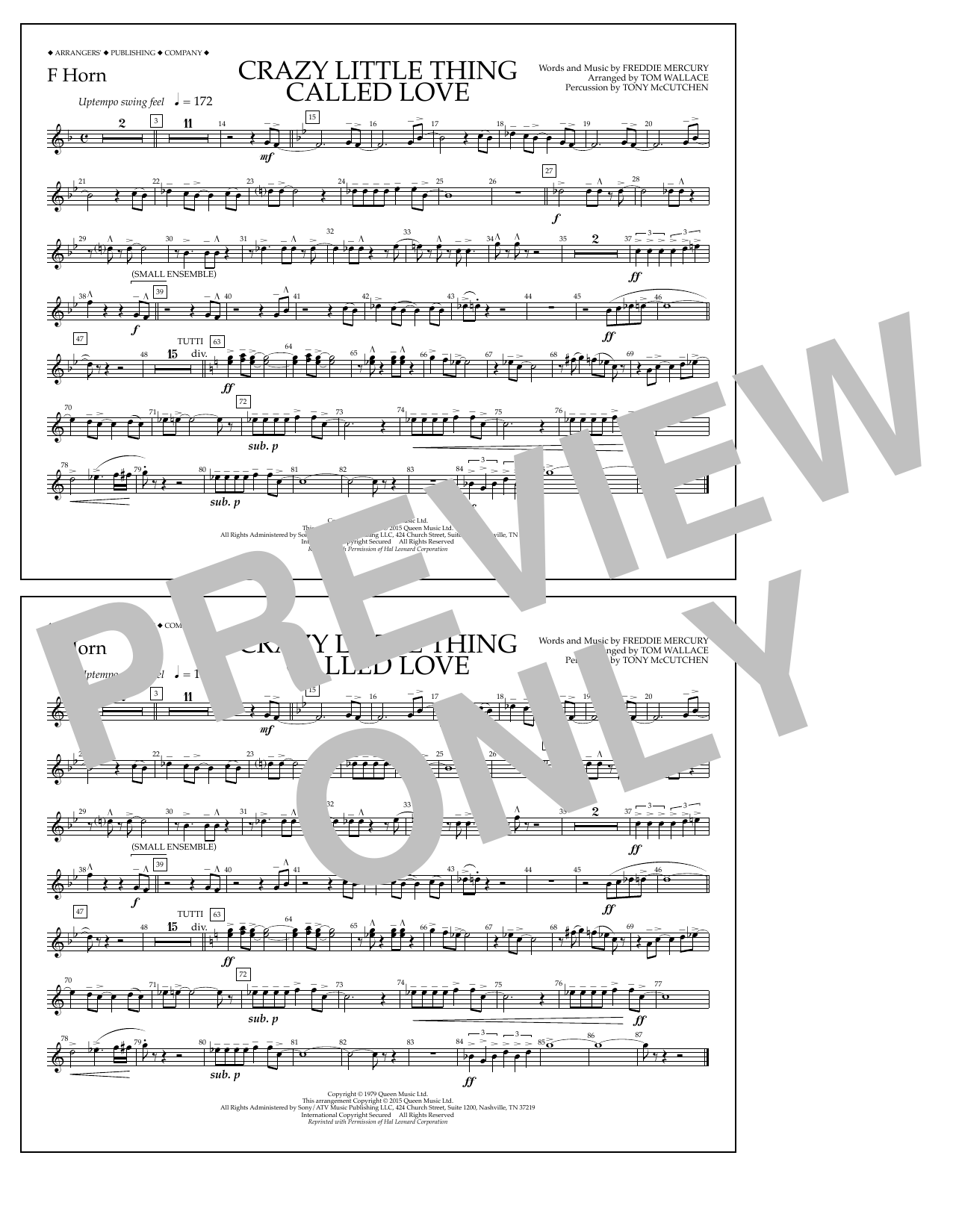 Produktbild zu: Crazy Little Thing Called Love - F Horn