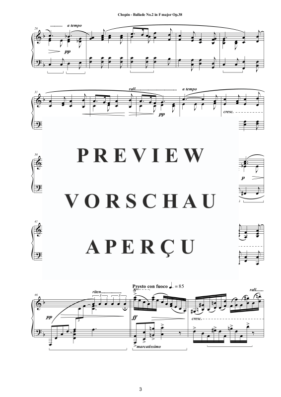 Produktgalerie: Seite 4 von 11 Ballade Nr. 2 F-Dur Op. 38, , Klavier Solo