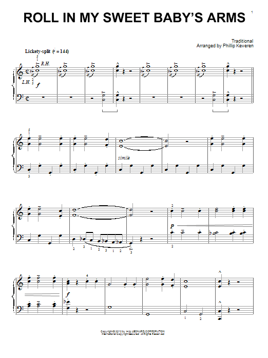 Produktgalerie: Seite 1 von 1 Roll In My Sweet Baby's Arms (arr. Phillip Keveren), Traditional, Klavier