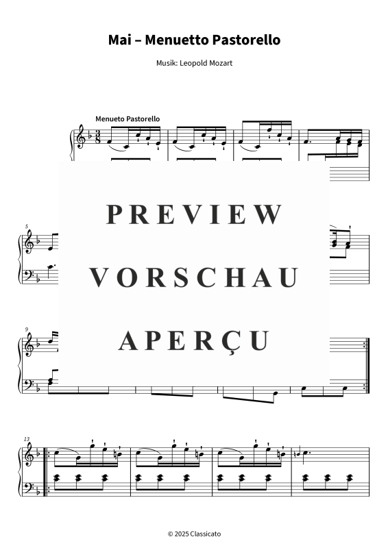 Produktgalerie: Seite 4 von 5 Mai - Menuetto Pastorello, , Klavier Solo
